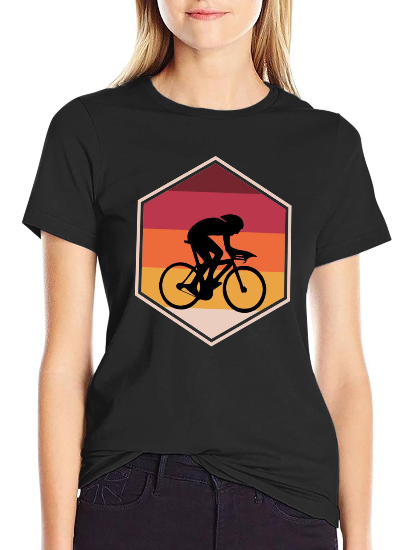 Retro Cycling Silhouette Graphic Tee