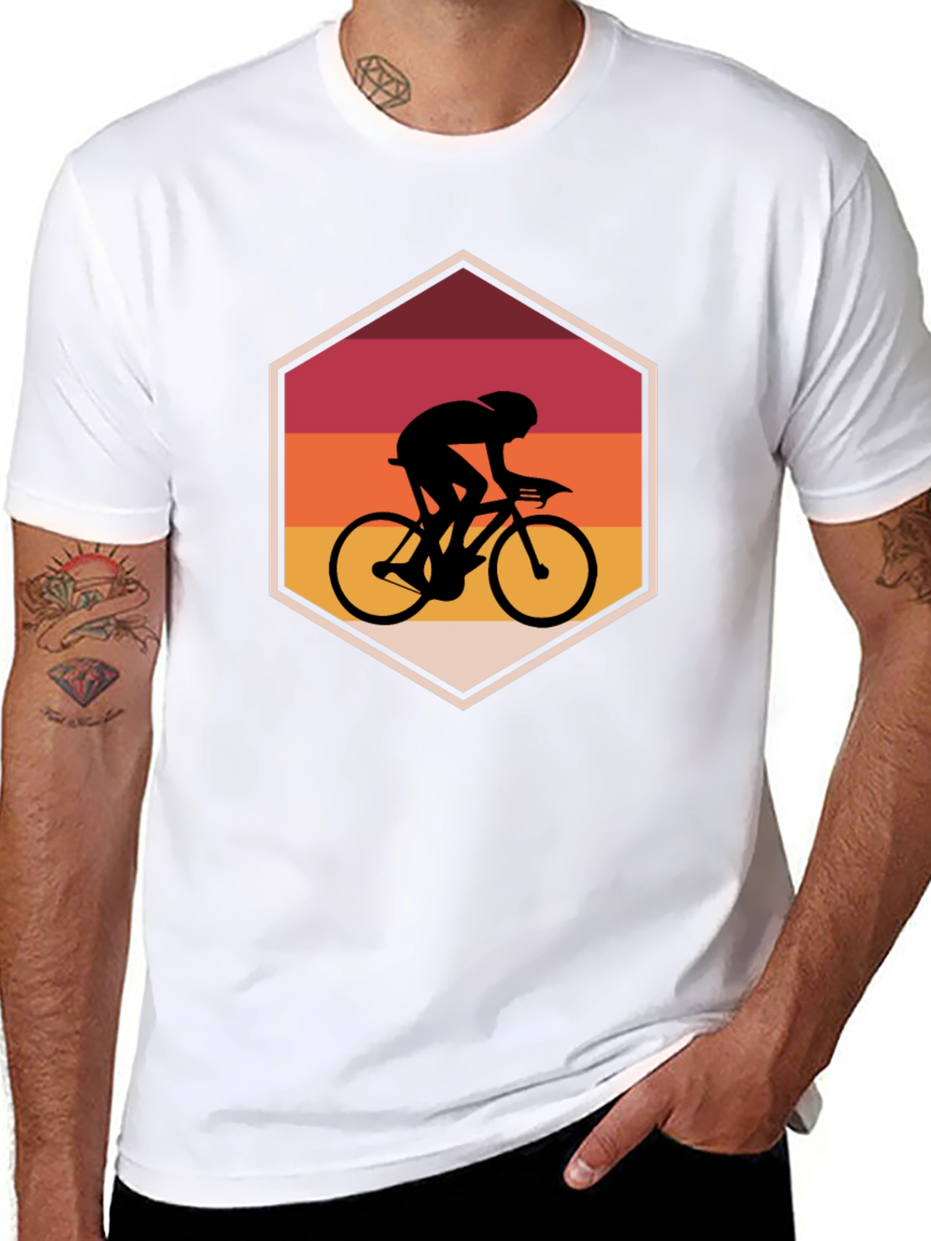 Retro Cycling Silhouette Graphic Tee