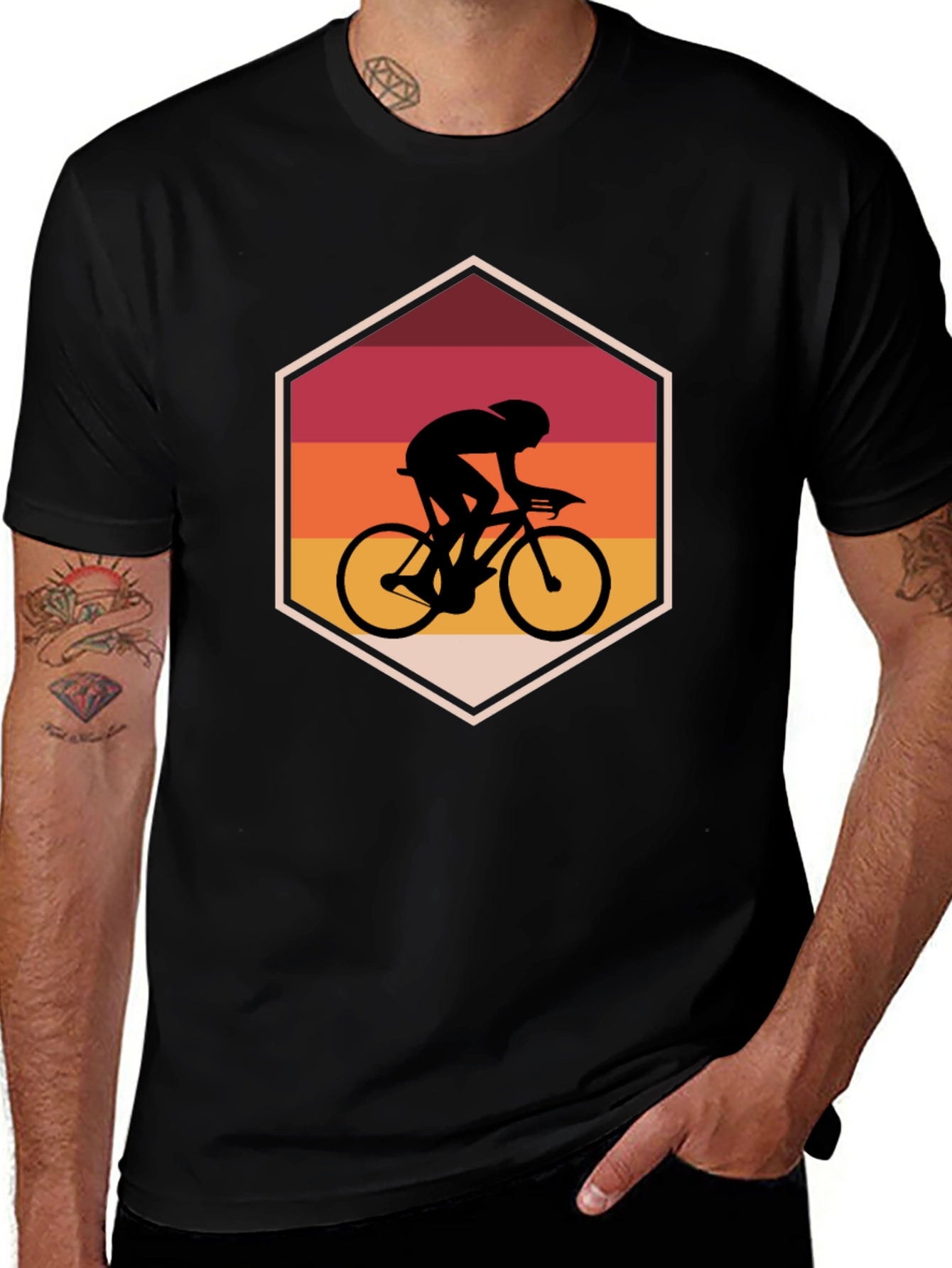 Retro Cycling Silhouette Graphic Tee