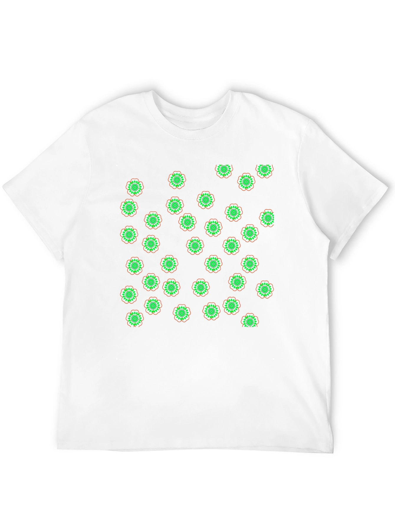 Flower Print Black T-Shirt
