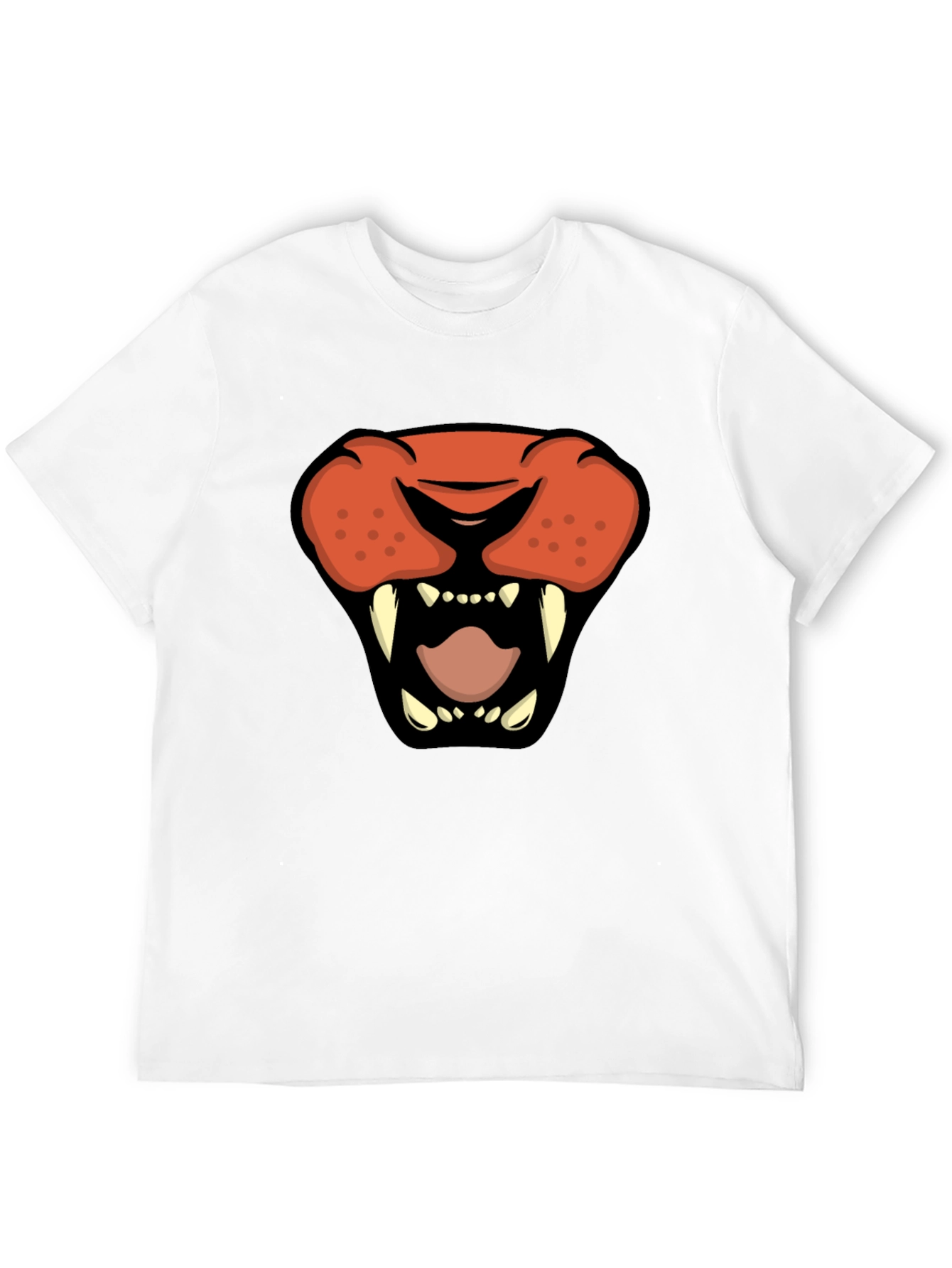 Cartoon Lion Graphic Tee - Black Crew Neck