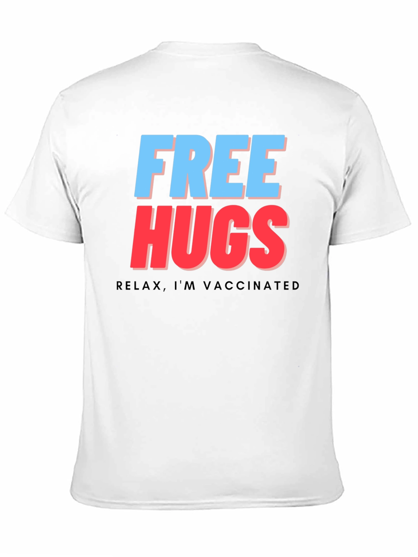 Free Hugs Vaccinated Tee - Black Graphic T-Shirt