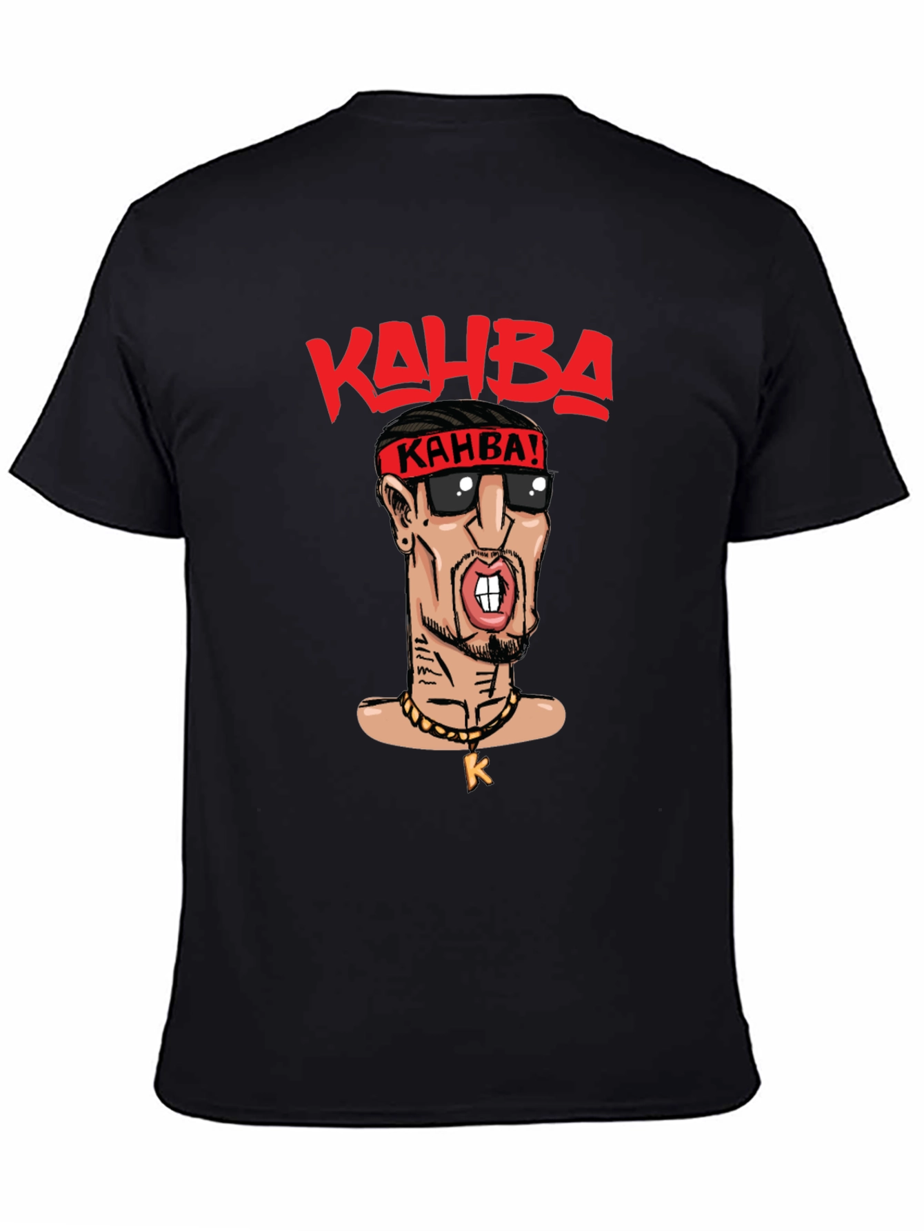 Kahba Cartoon Graphic Black T-Shirt