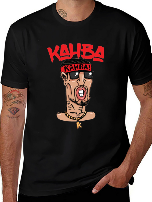 Kahba Cartoon Graphic Black T-Shirt