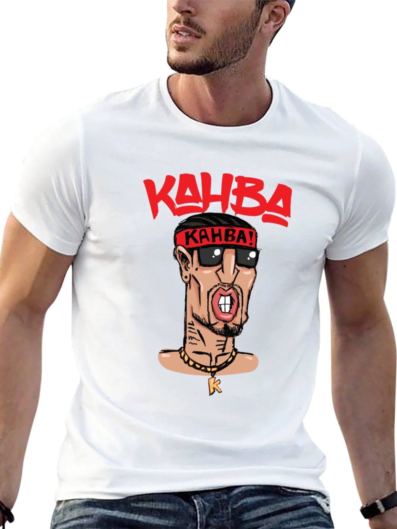 Kahba Cartoon Graphic Black T-Shirt