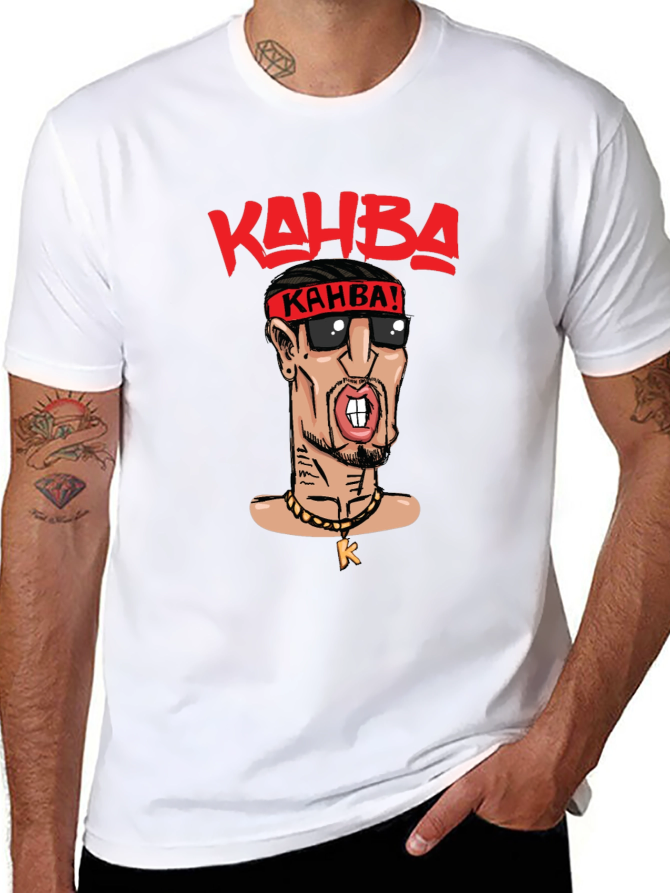 Kahba Cartoon Graphic Black T-Shirt