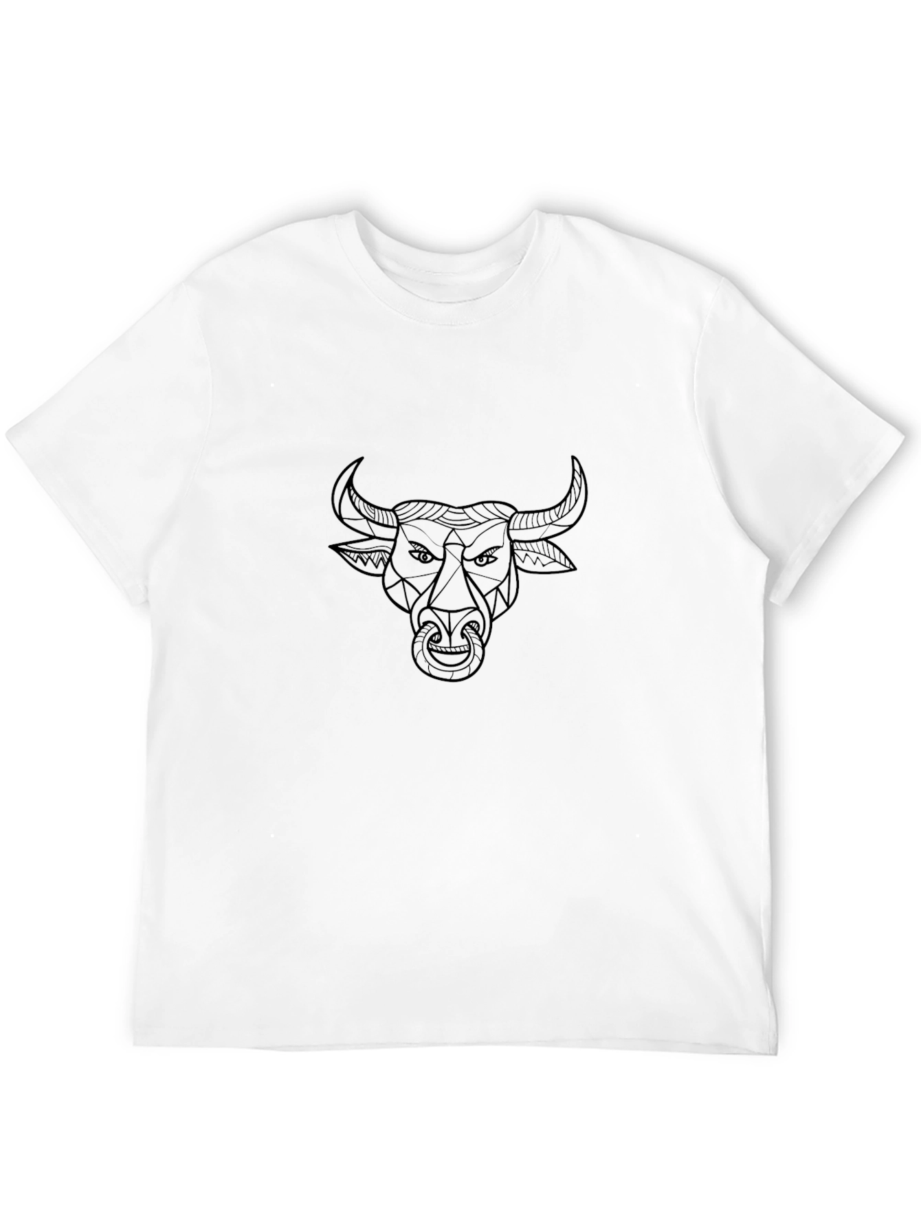 Bull Graphic Tee - Modern Geometric Design