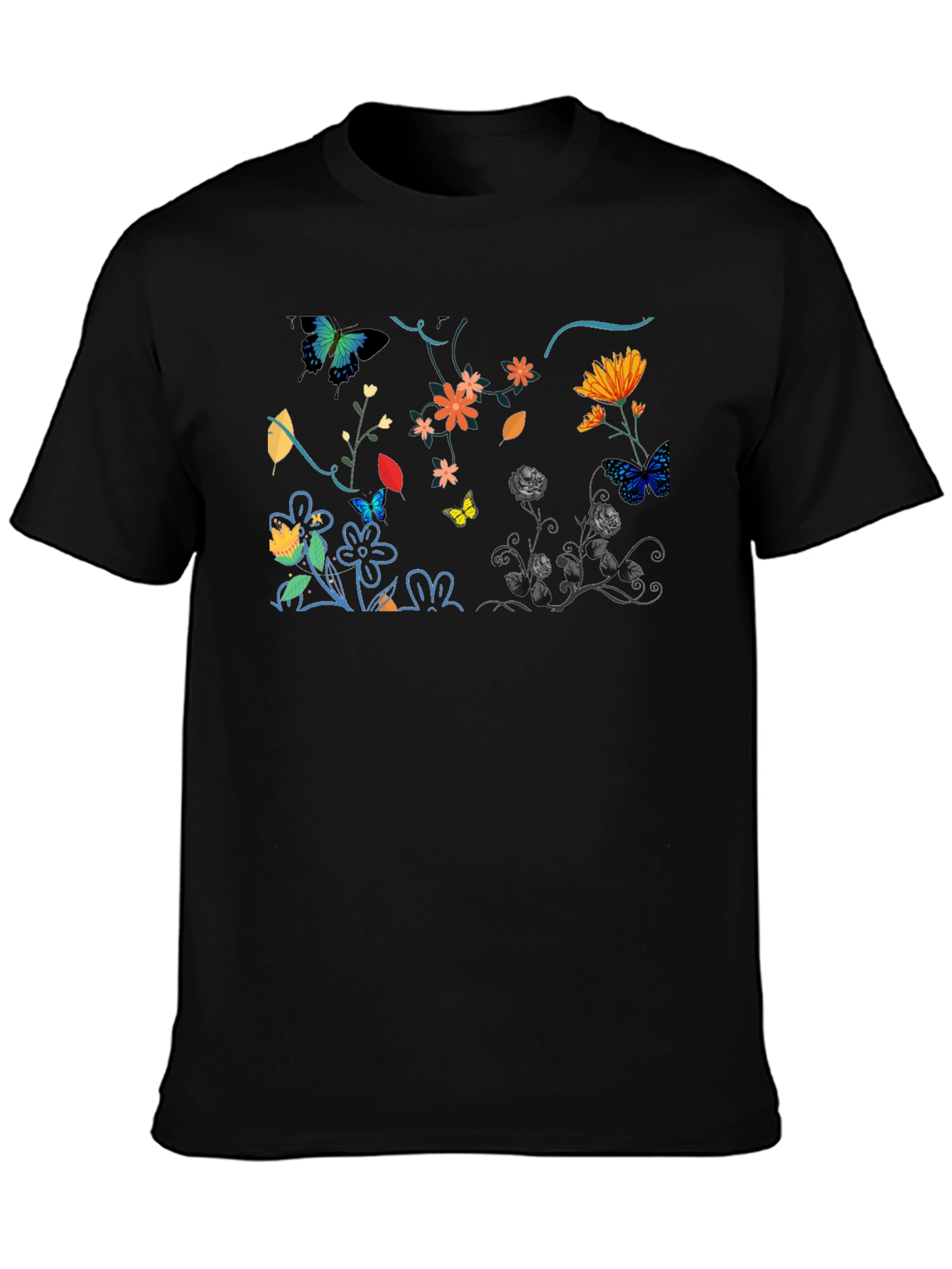 Botanical Butterfly Graphic Print Tee