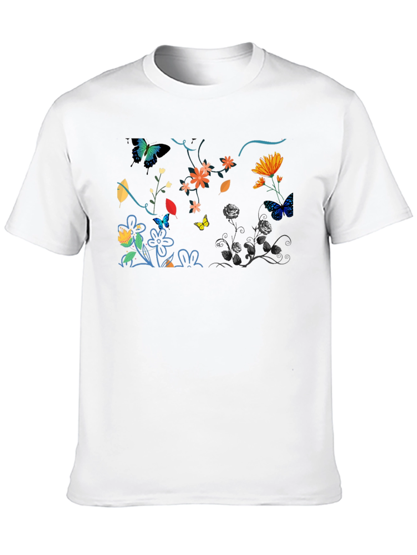 Botanical Butterfly Graphic Print Tee