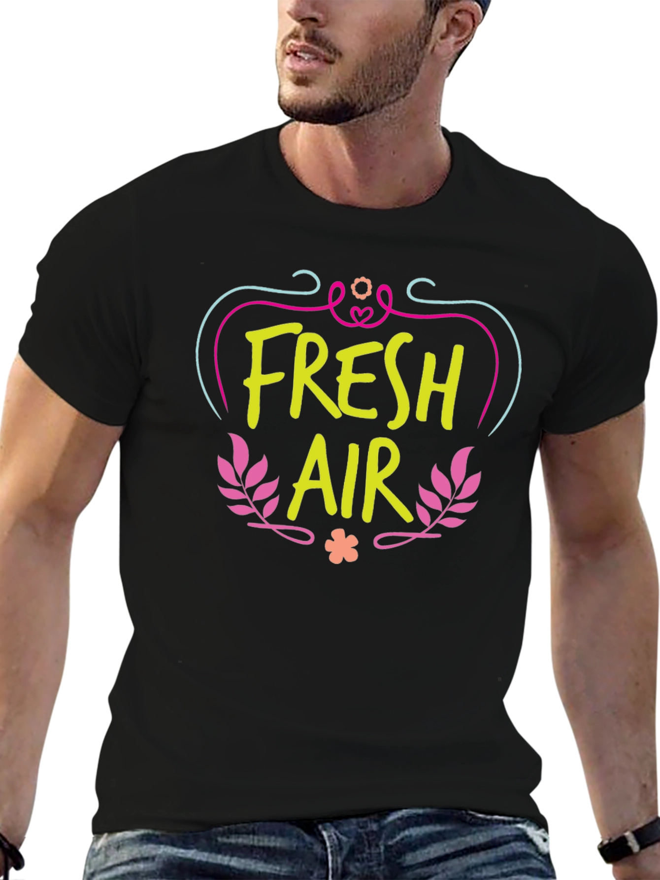 Fresh Air Graphic Print T-Shirt Casual Tee