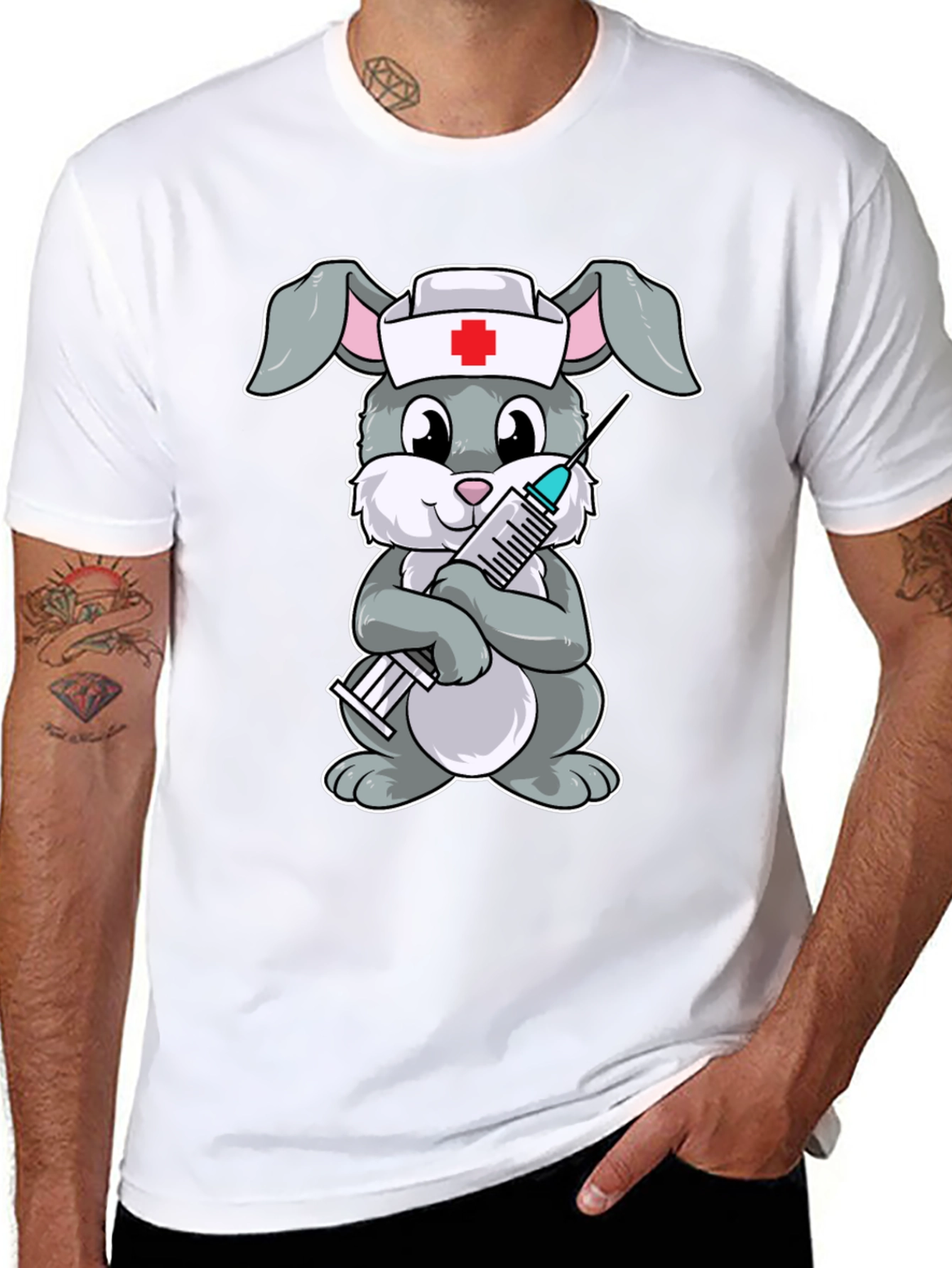 Nurse Bunny Graphic T-Shirt