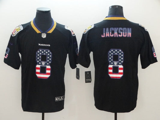 Men's Baltimore Ravens Lamar Jackson #8 Black Alternate Game Jerseys