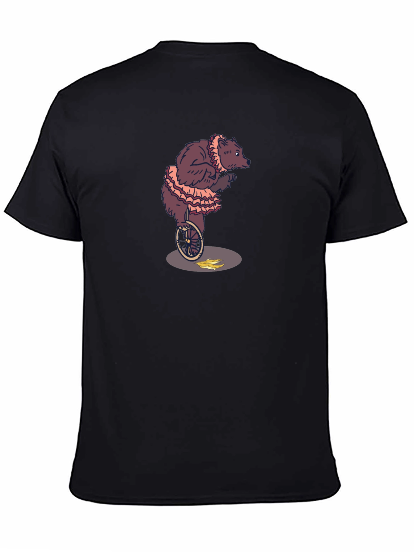 Circus Bear Unicycle Graphic Tee - Black