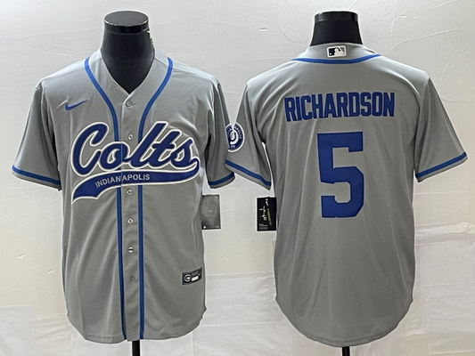 Men's Indianapolis Colts Anthony Richardson #5 Gray Game Jerseys Joint Edition