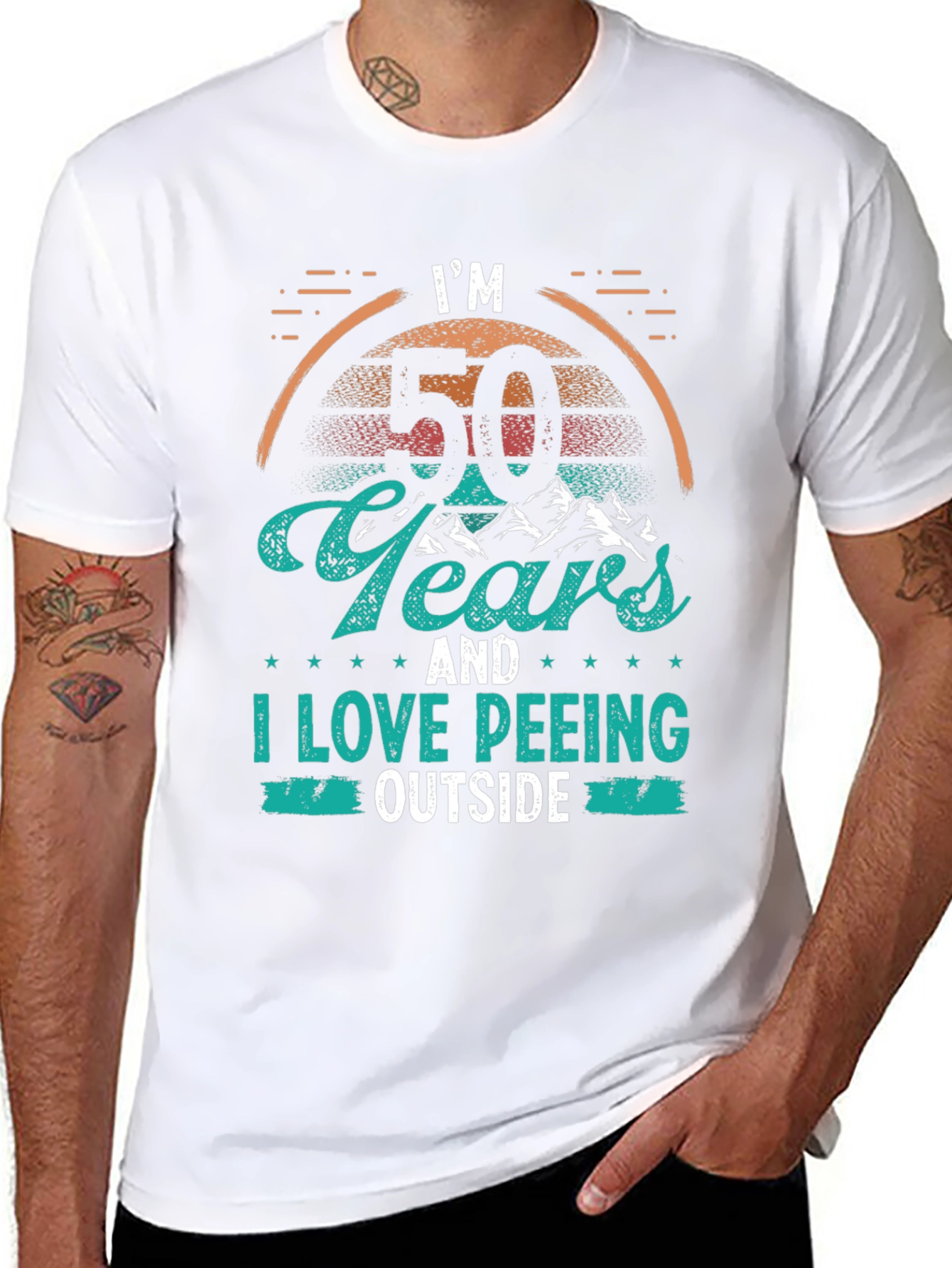 Funny 50th Birthday Peeling Outdoors T-Shirt