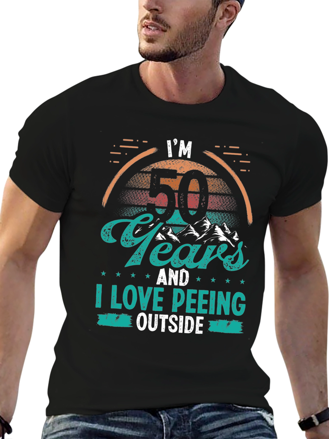 Funny 50th Birthday Peeling Outdoors T-Shirt