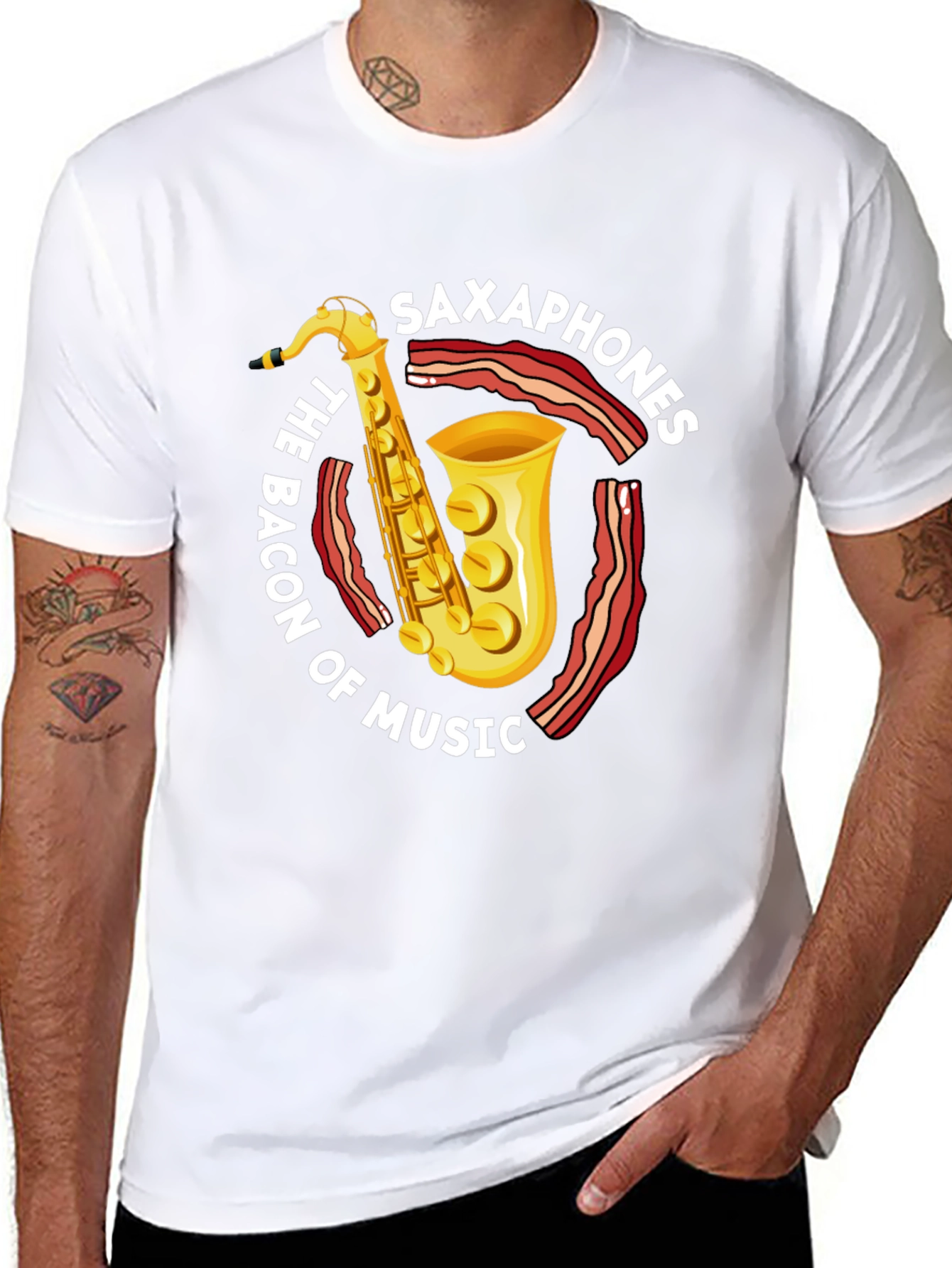 Saxophone & Bacon Music Lover T-Shirt