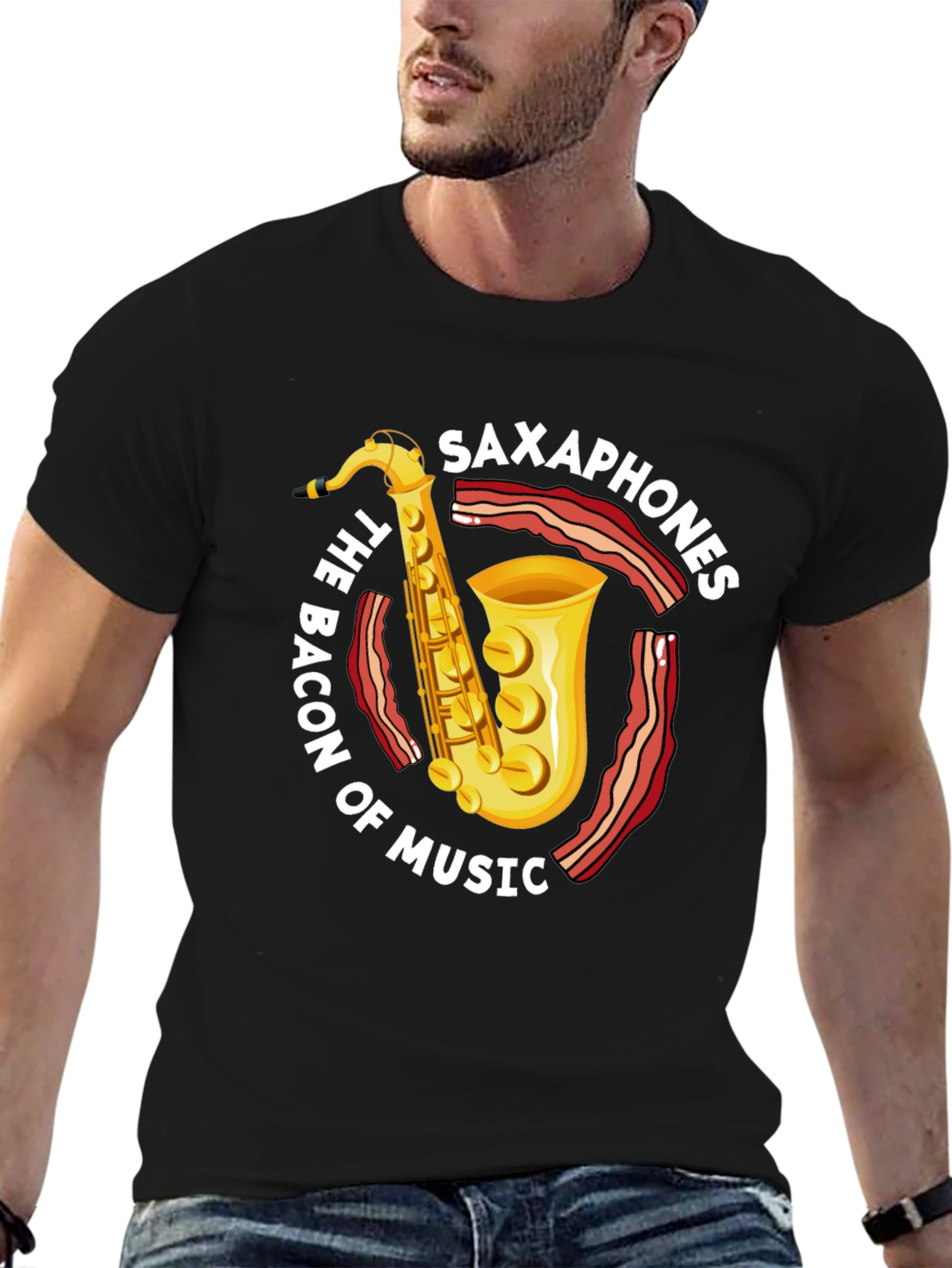 Saxophone & Bacon Music Lover T-Shirt
