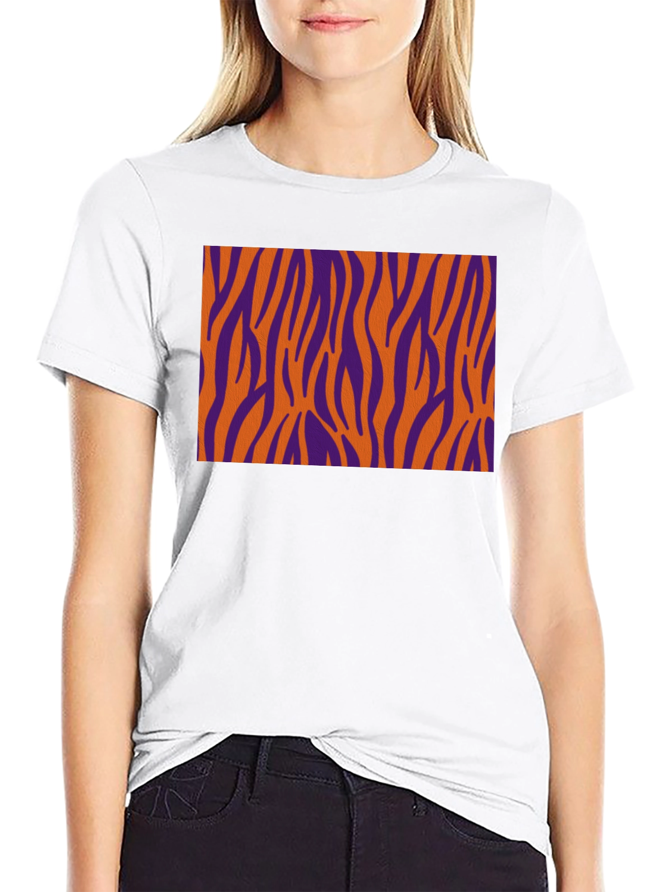 Bold Tiger Stripe Graphic Black T-Shirt
