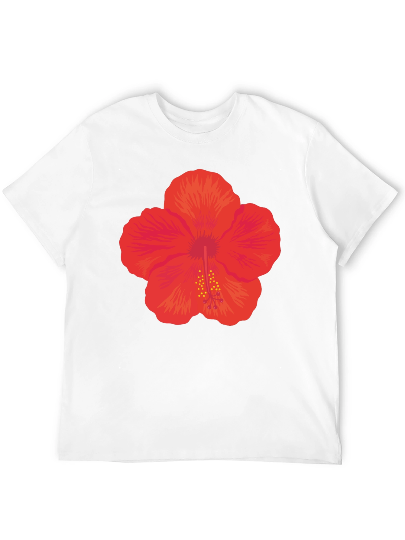 Hibiscus Flower Graphic Black T-Shirt