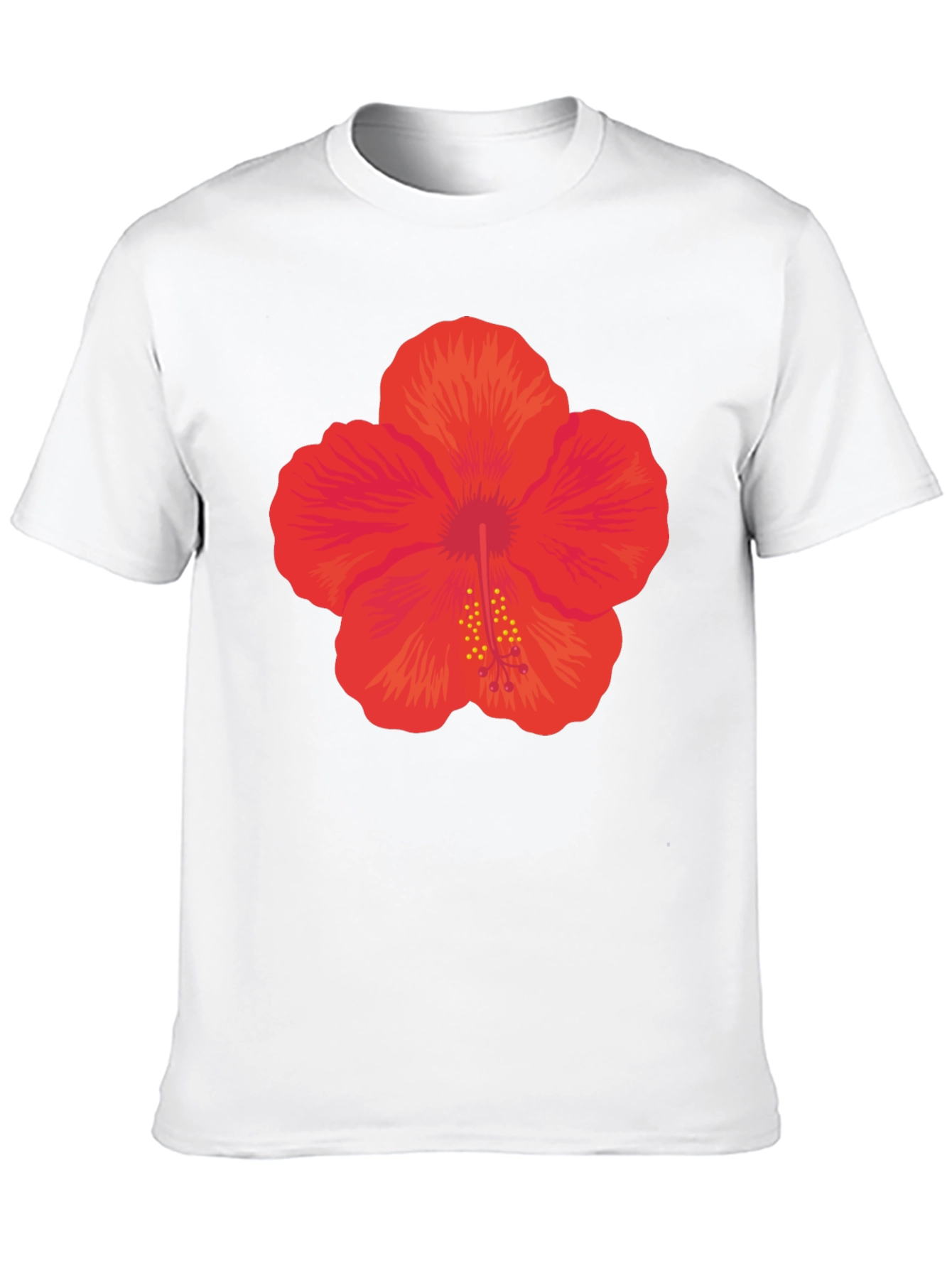 Hibiscus Flower Graphic Black T-Shirt