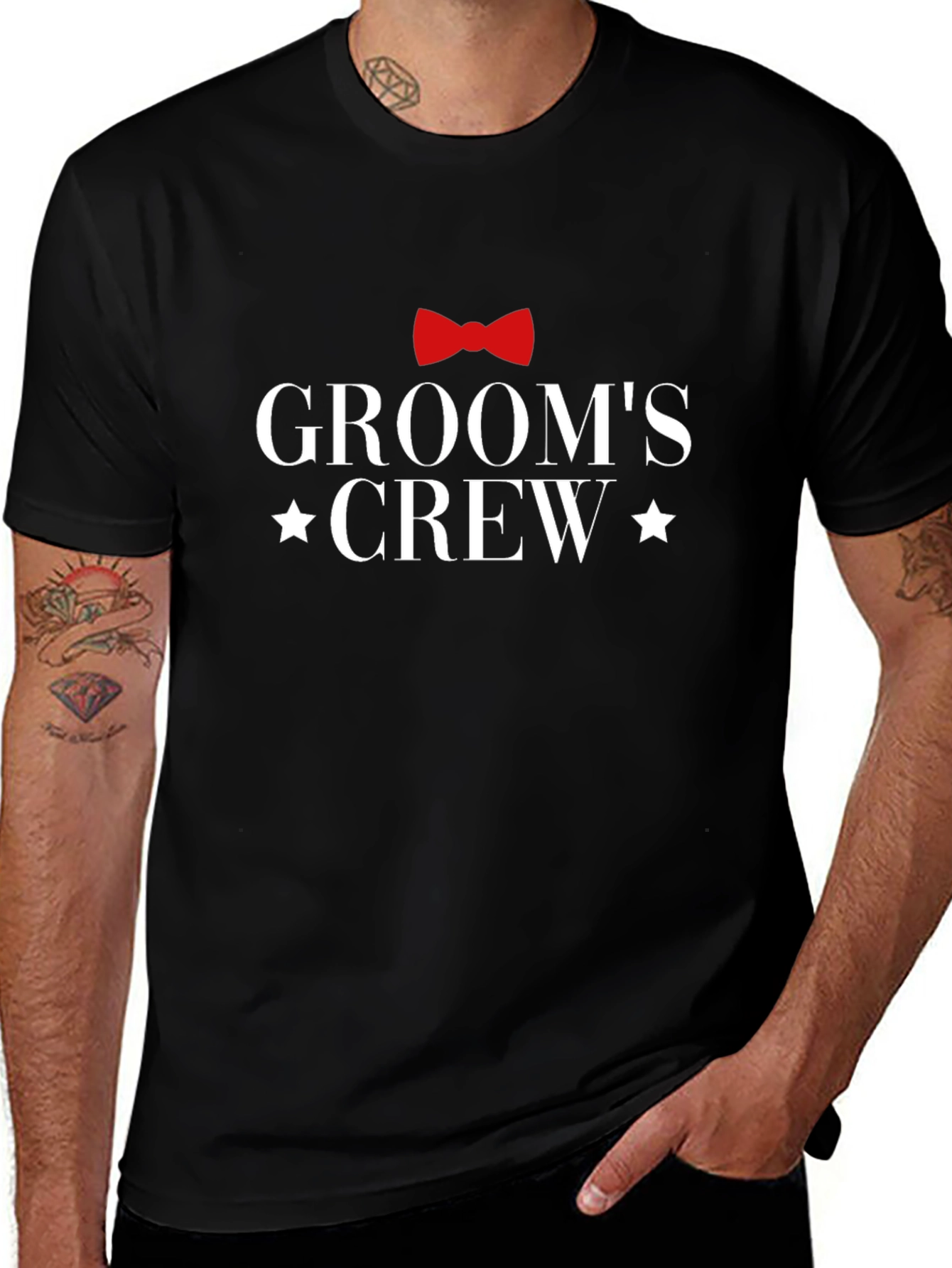 Grooms Crew Black T-Shirt