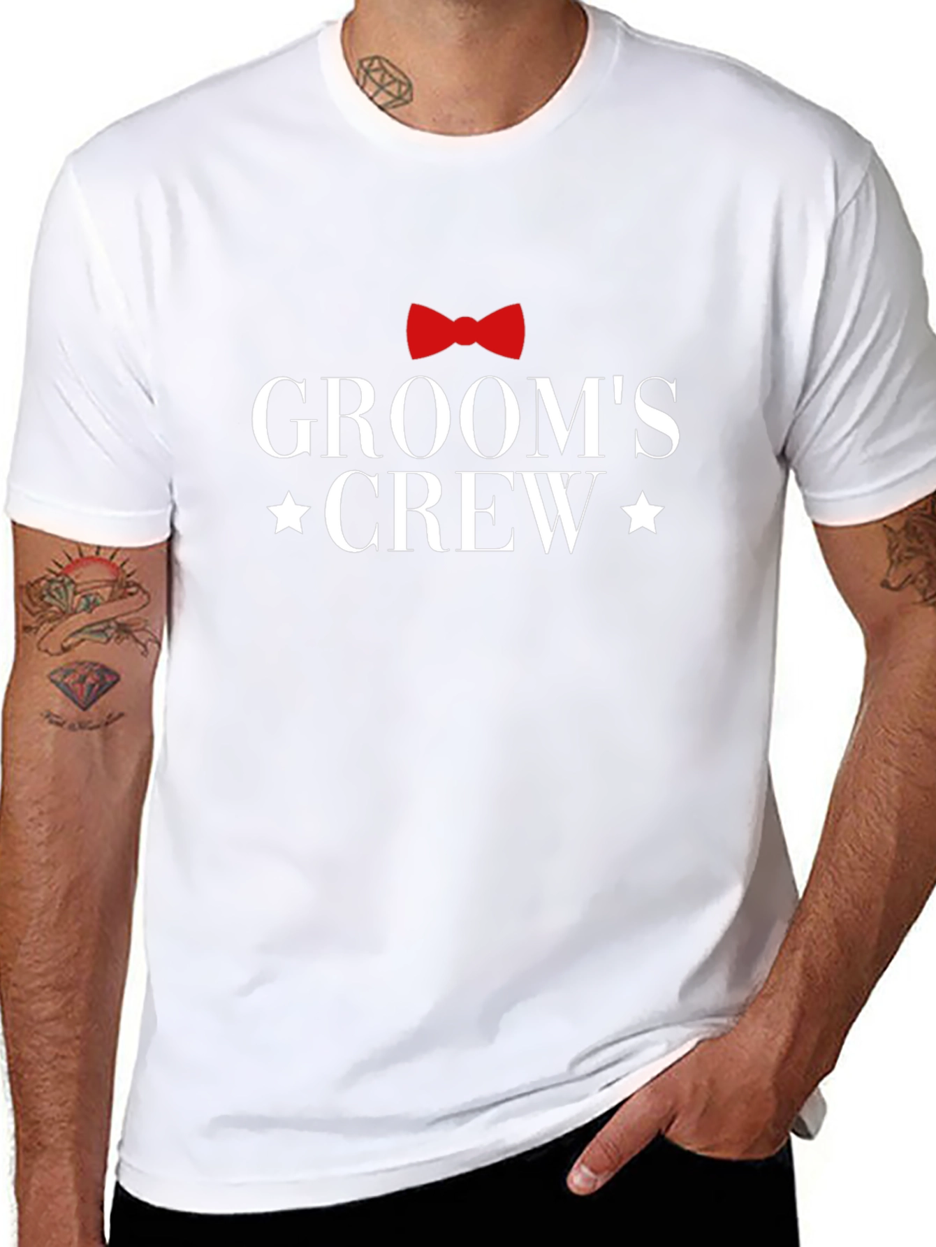 Grooms Crew Black T-Shirt