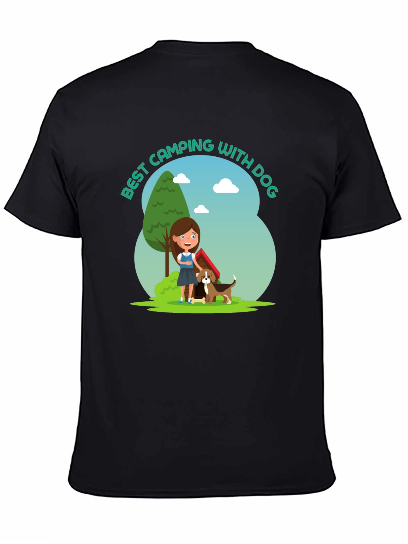 Camping With Dog Graphic T-Shirt