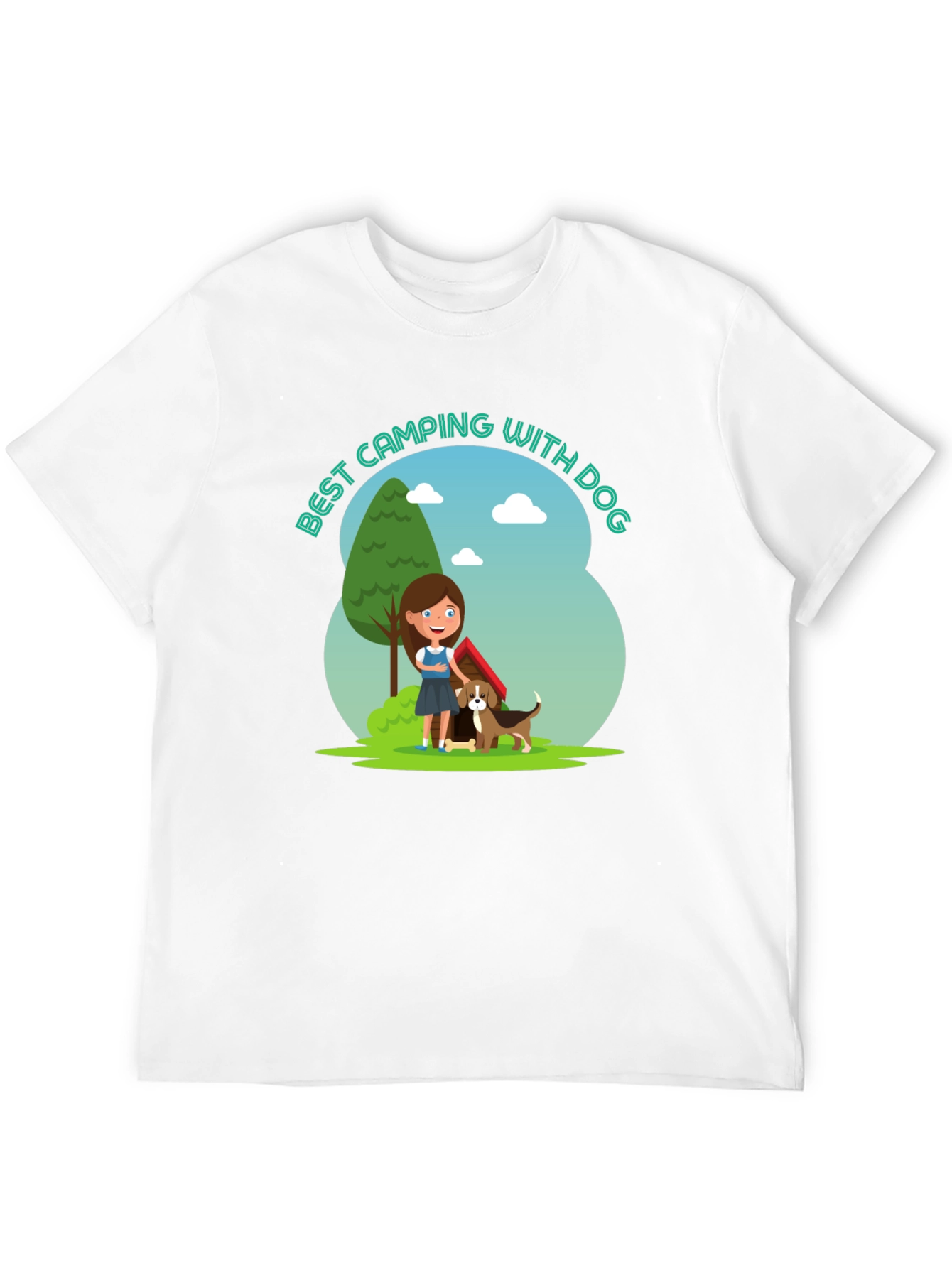 Camping With Dog Graphic T-Shirt