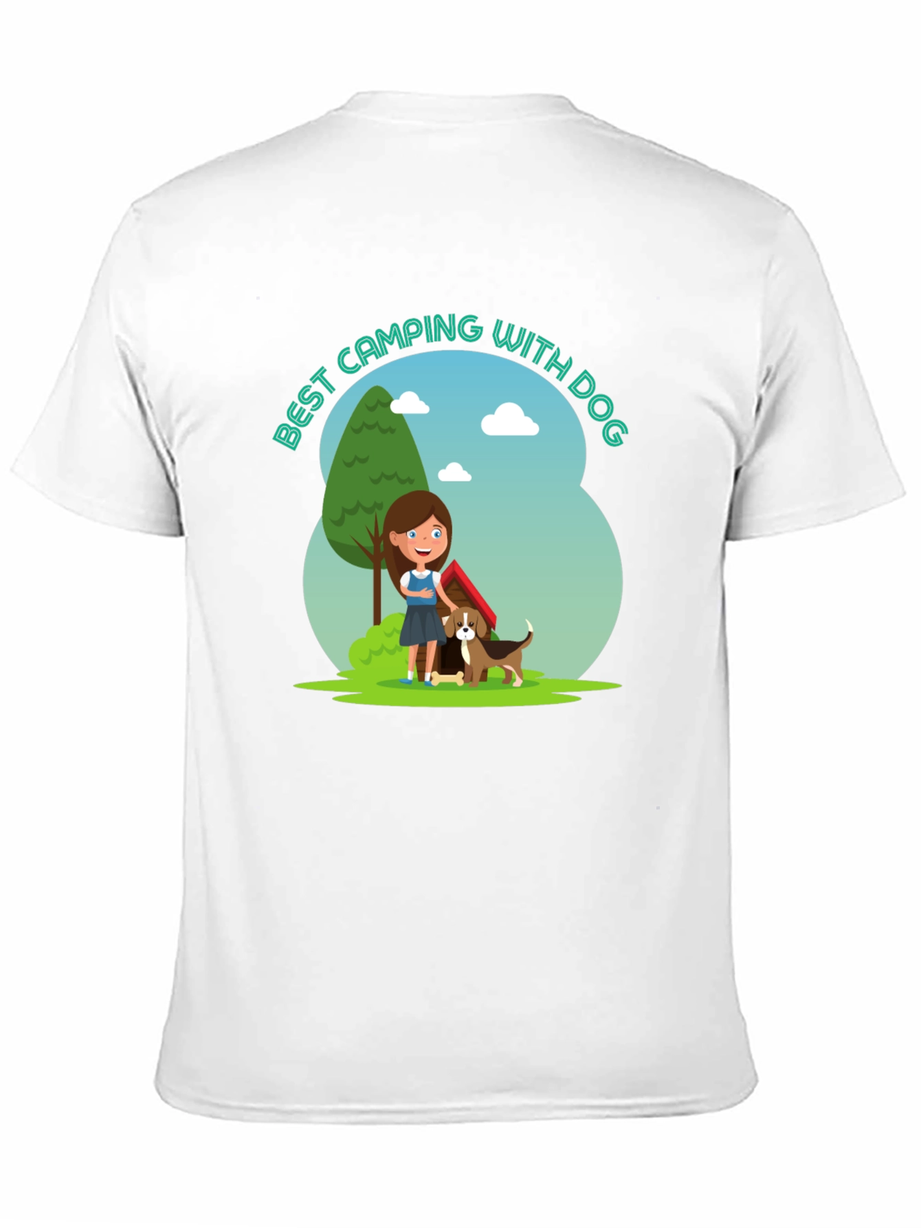 Camping With Dog Graphic T-Shirt