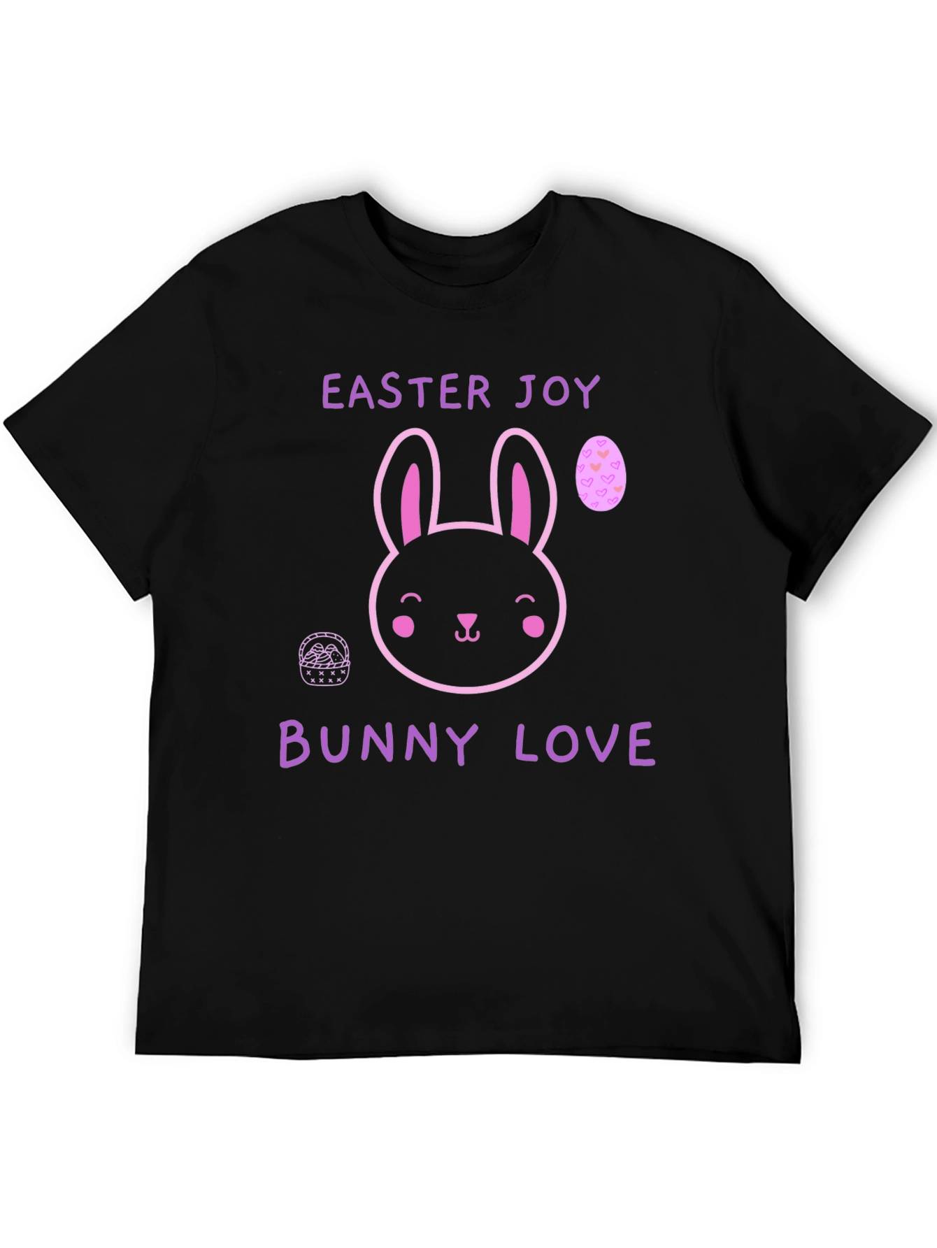 Easter Joy Bunny Love Black T-Shirt