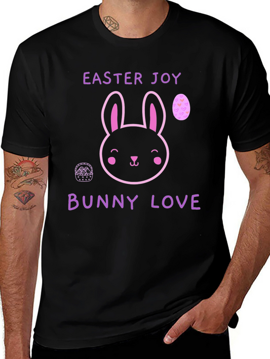 Easter Joy Bunny Love Black T-Shirt