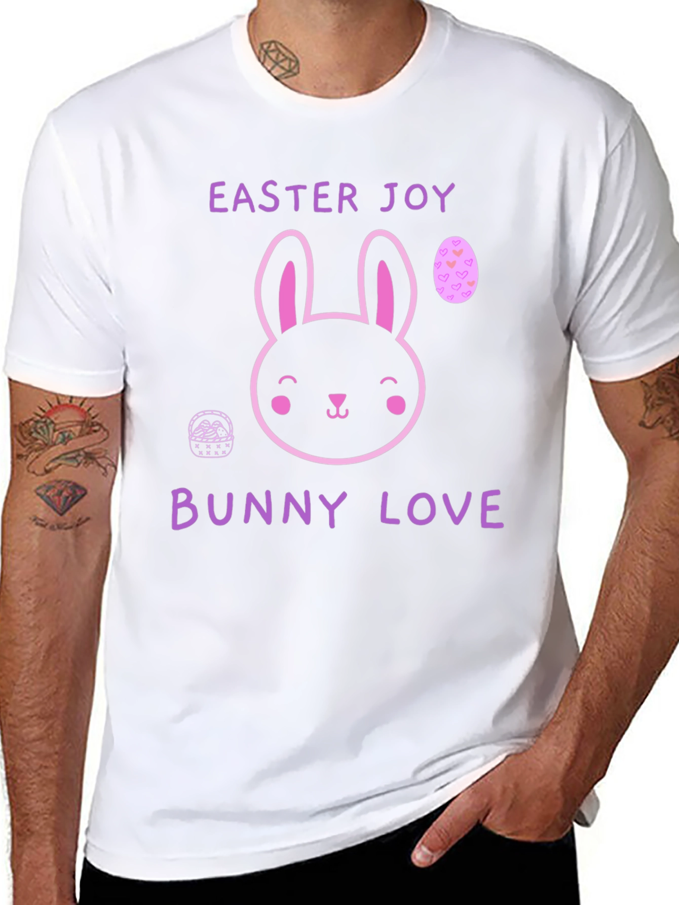 Easter Joy Bunny Love Black T-Shirt