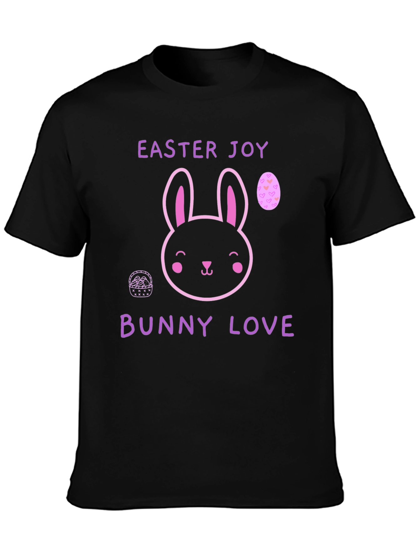 Easter Joy Bunny Love Black T-Shirt
