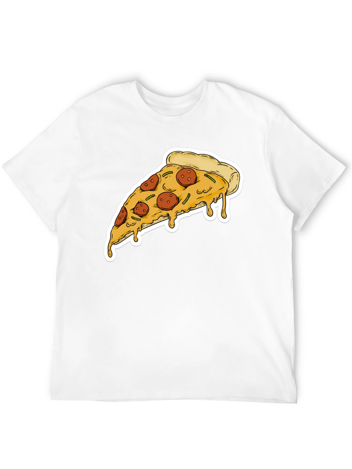 Pizza Slice Graphic Tee - Casual Black T-Shirt