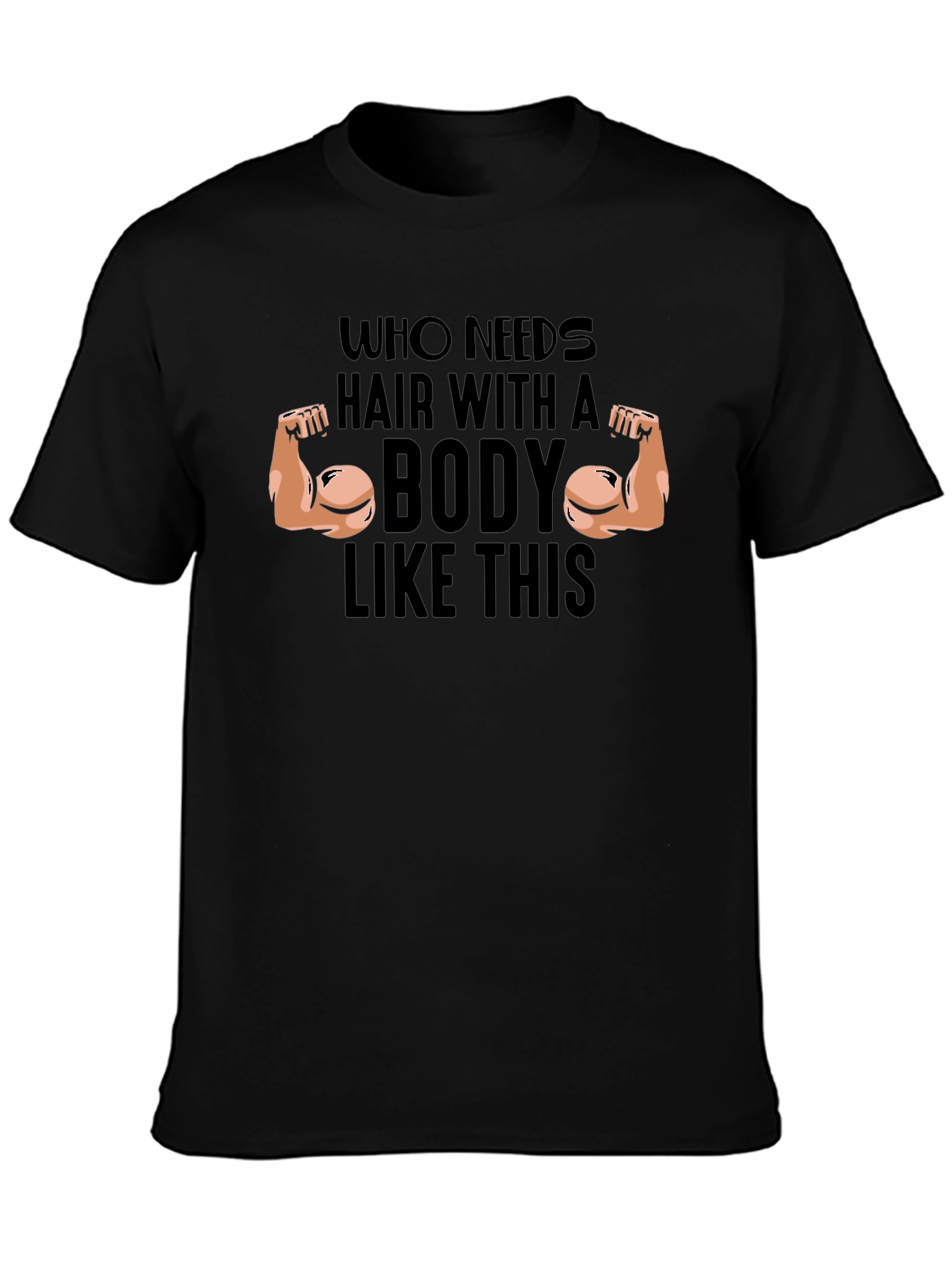 Funny Bald Guy Muscle Bodybuilder Graphic T-Shirt
