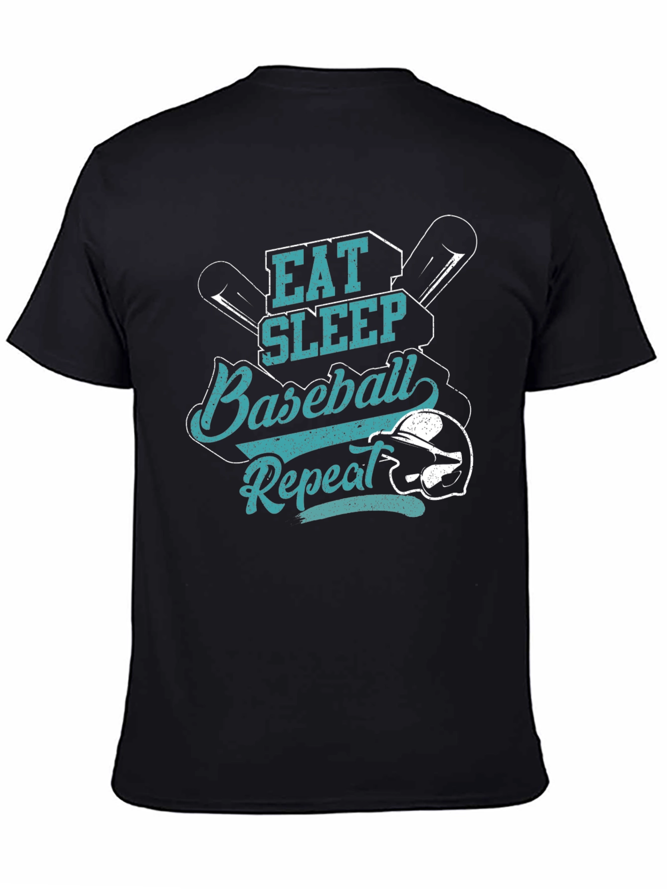 Eat Sleep Baseball Repeat Black T-Shirt