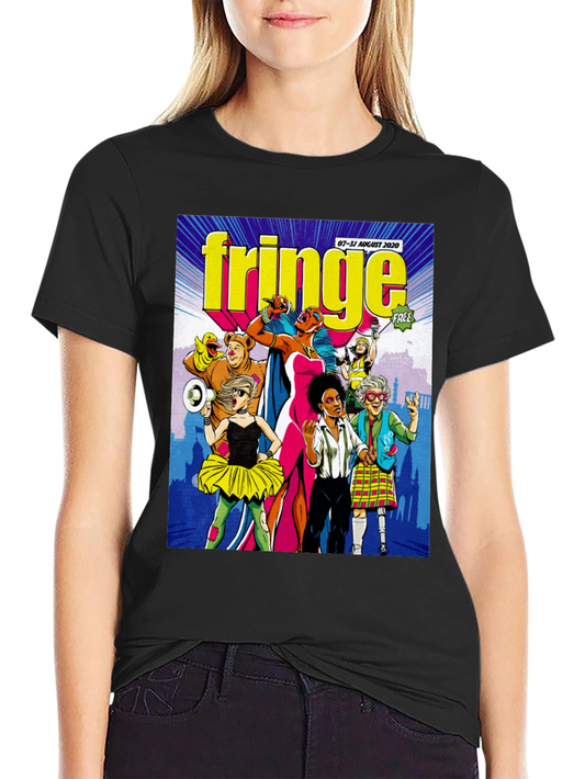 Fringe Festival Graphic Tee - Black Cotton T-Shirt
