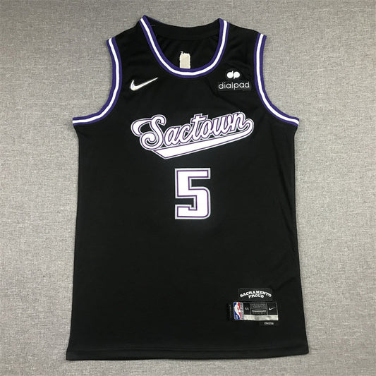 Men's Sacramento Kings De'Aaron Fox Black Fast Break Replica Jerseys City Edition