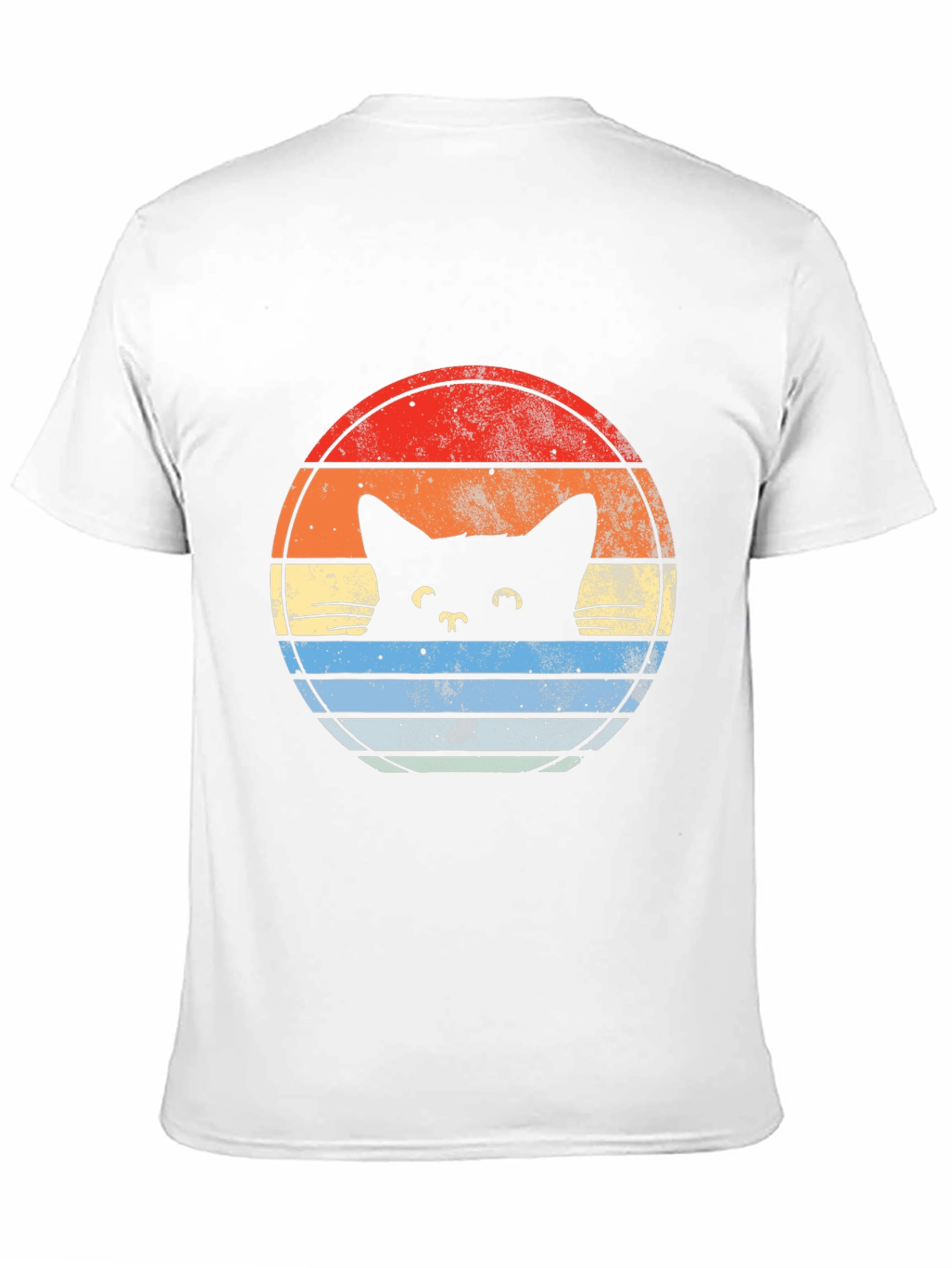 Retro Cat Sunset Graphic T-Shirt