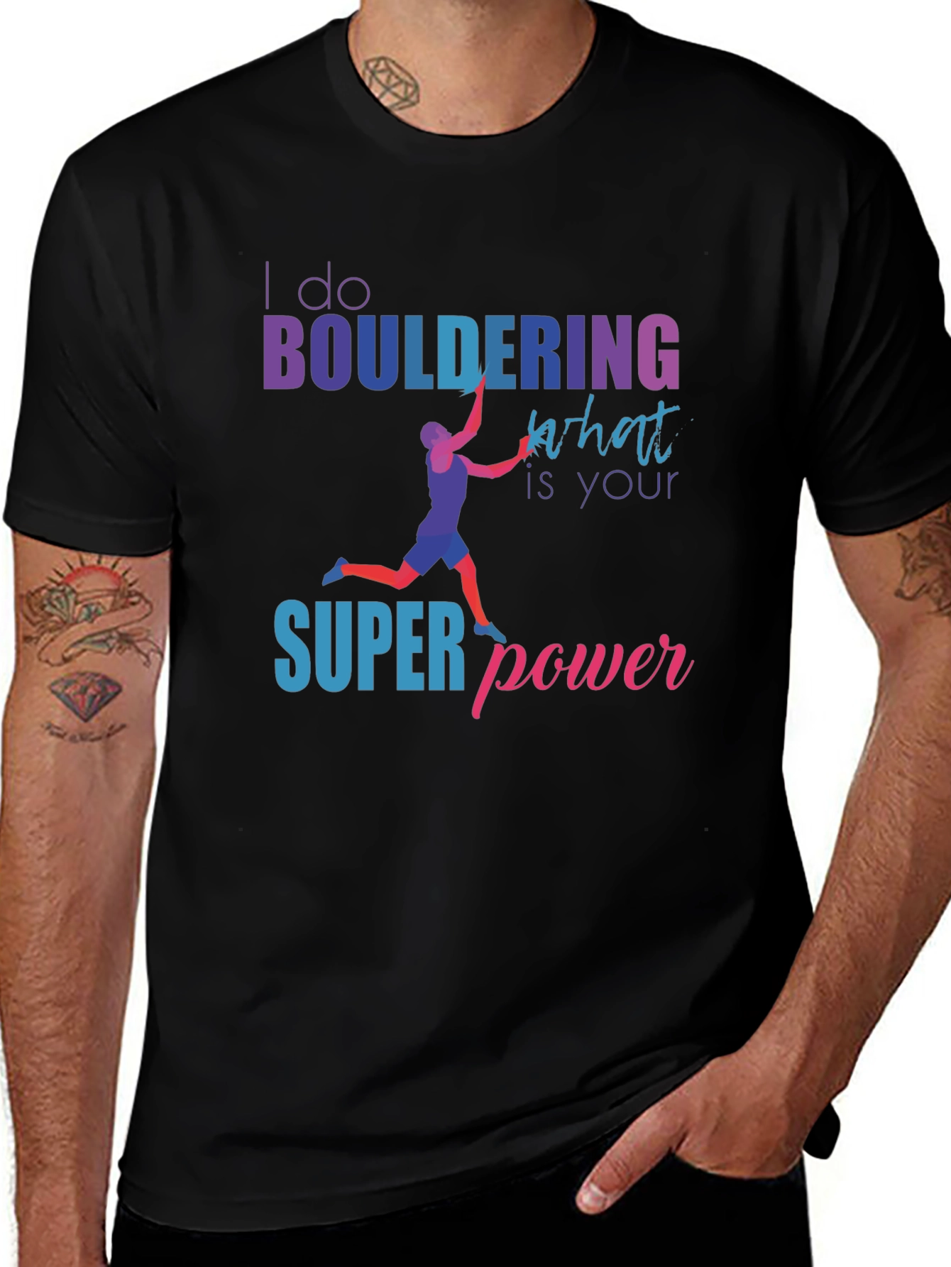 Bouldering Superpower Graphic Tee - Climbing Shirt