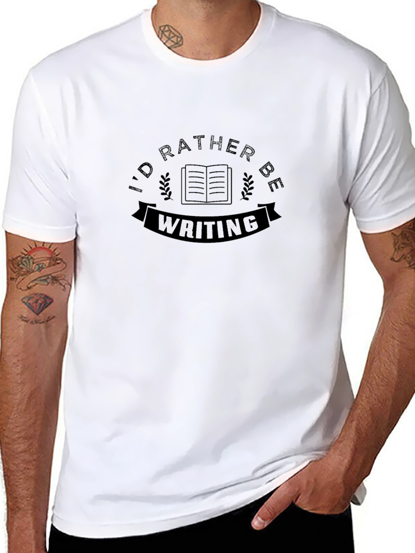 Id Rather Be Writing Black T-Shirt