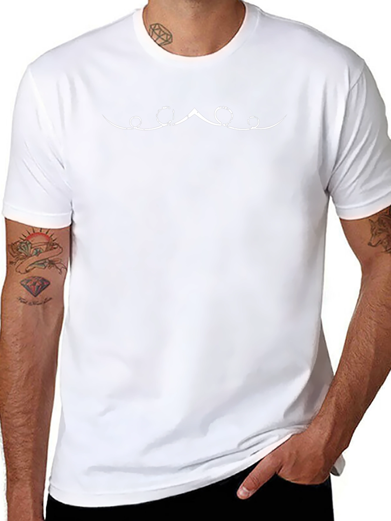 Black T-Shirt with Abstract Graphic Design