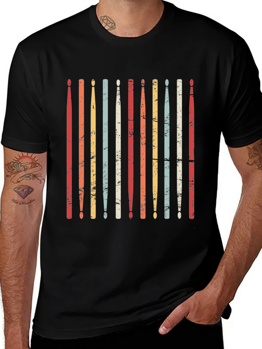 Retro Drum Sticks T-Shirt - Musician Tee