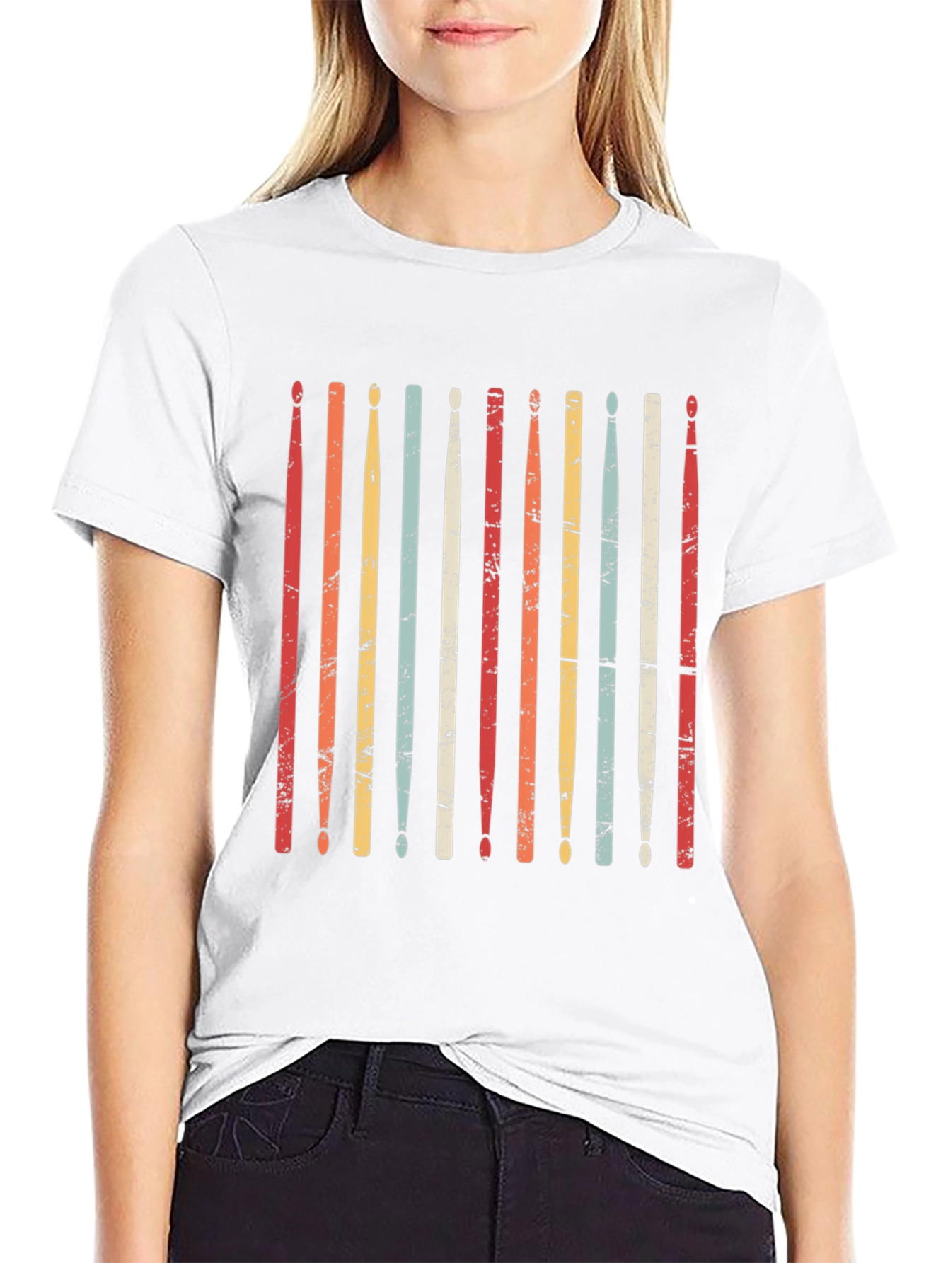 Retro Drum Sticks T-Shirt - Musician Tee