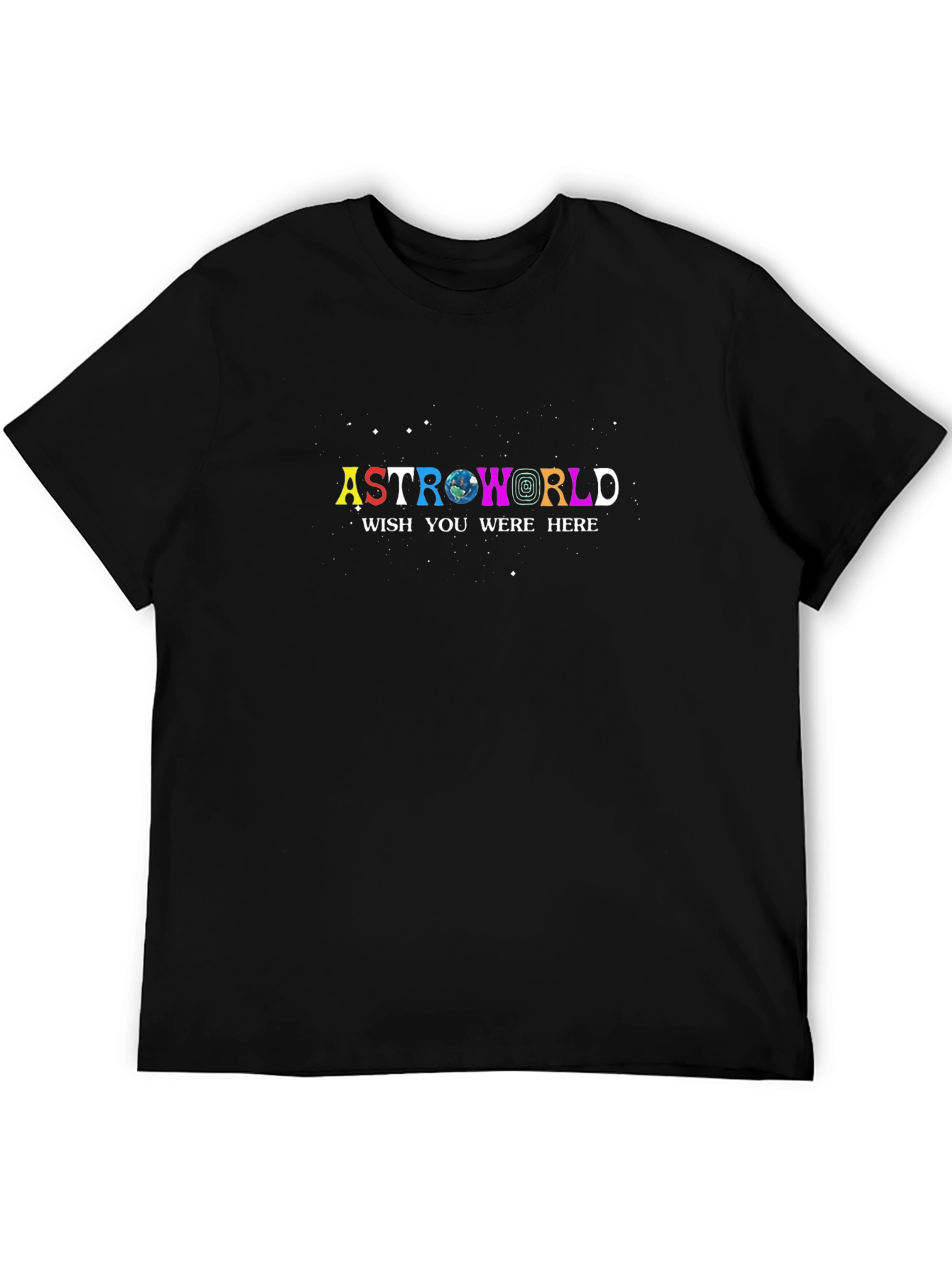 Astroworld Wish You Were Here Black Graphic T-Shirt