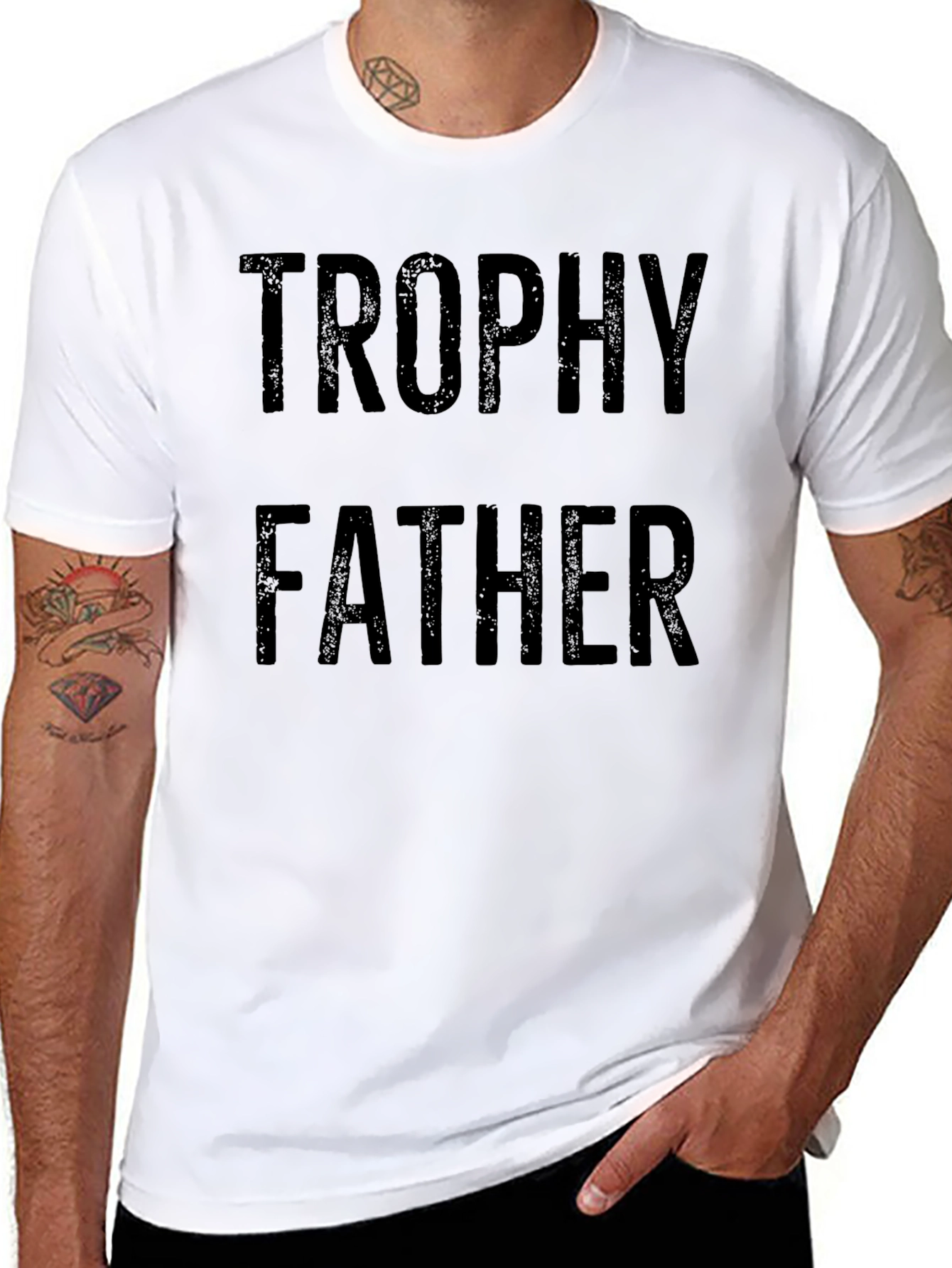 Trophy Father Graphic T-Shirt - Black