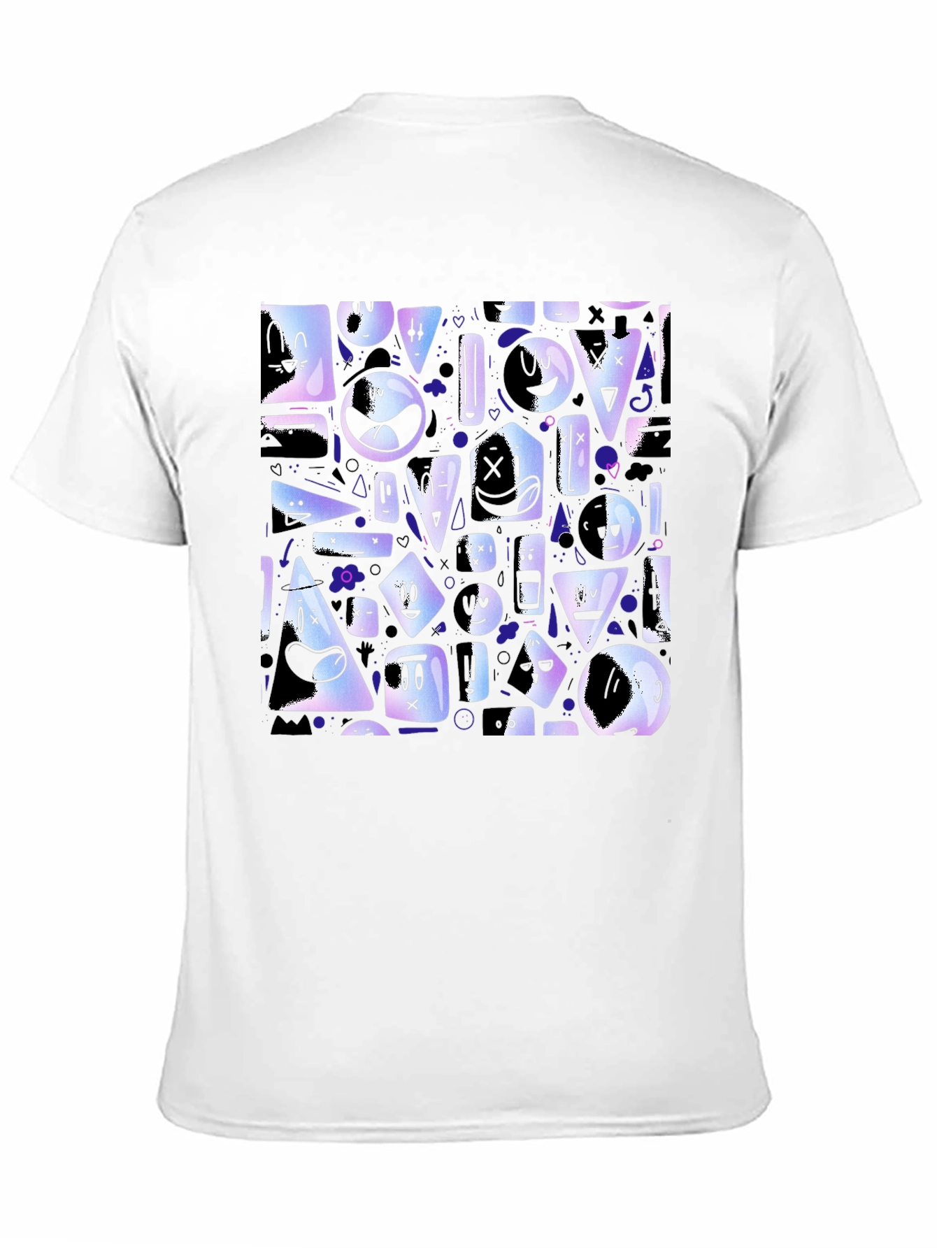 Abstract Character Pattern Black T-Shirt