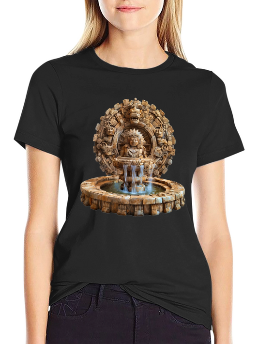 Aztec Fountain Graphic Tee - Black