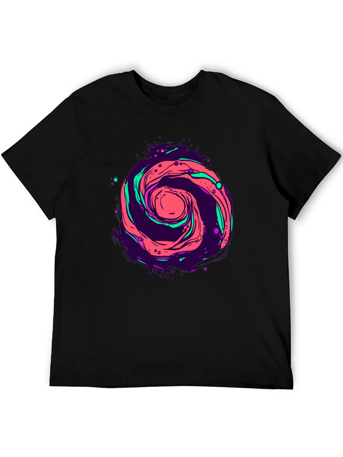 Cosmic Swirl Graphic Tee - Black Cotton Comfort